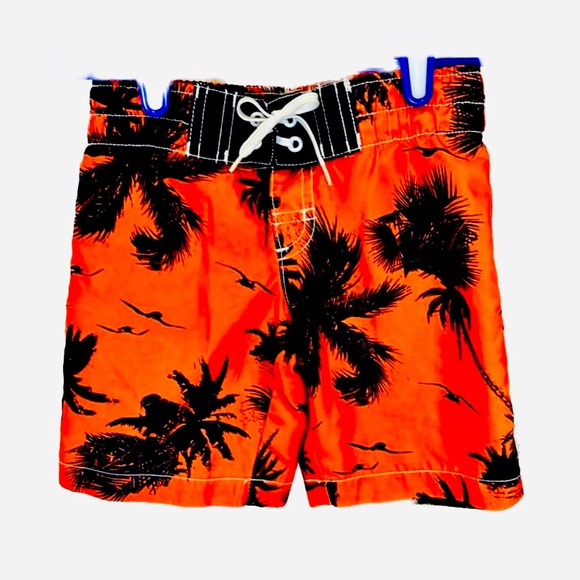 Crazy 8 Other - Crazy 8 Orange Tropical Graphic Print Swim Trunks, Toddler Size 2T.